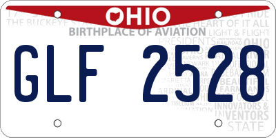 OH license plate GLF2528