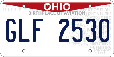 OH license plate GLF2530