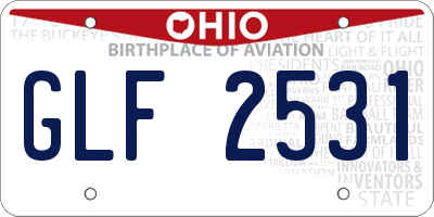 OH license plate GLF2531