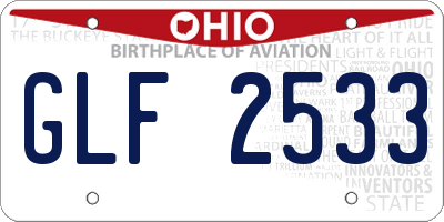 OH license plate GLF2533