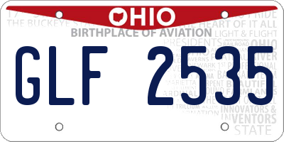 OH license plate GLF2535