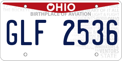 OH license plate GLF2536