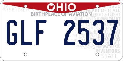 OH license plate GLF2537