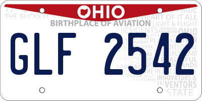 OH license plate GLF2542
