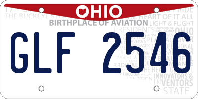 OH license plate GLF2546