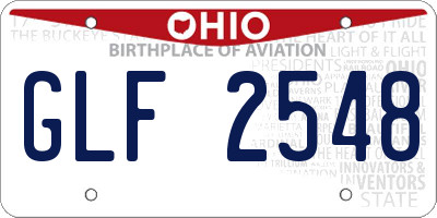 OH license plate GLF2548