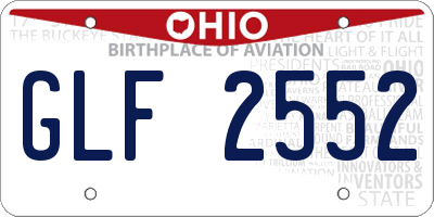 OH license plate GLF2552