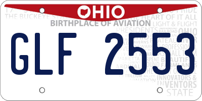 OH license plate GLF2553