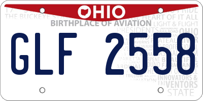 OH license plate GLF2558