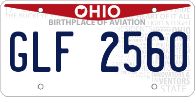 OH license plate GLF2560