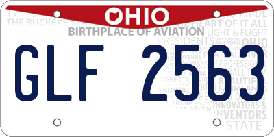 OH license plate GLF2563