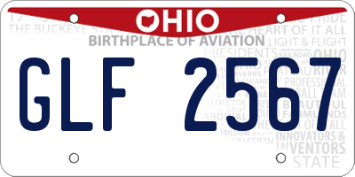OH license plate GLF2567