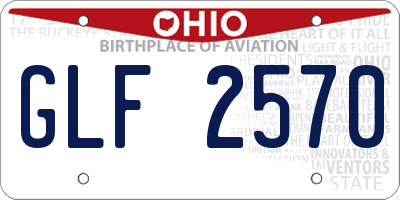 OH license plate GLF2570