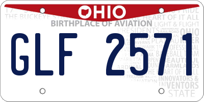OH license plate GLF2571
