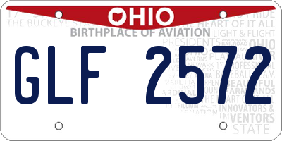 OH license plate GLF2572