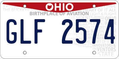 OH license plate GLF2574