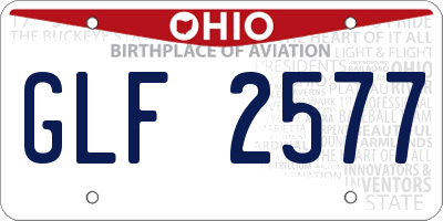OH license plate GLF2577