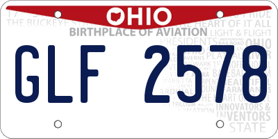 OH license plate GLF2578