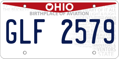 OH license plate GLF2579