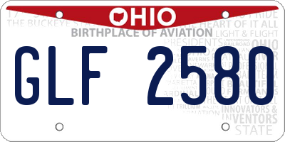 OH license plate GLF2580