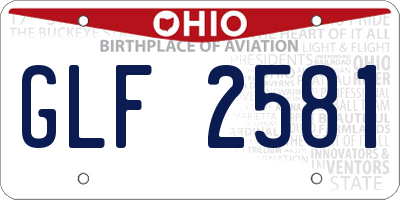 OH license plate GLF2581