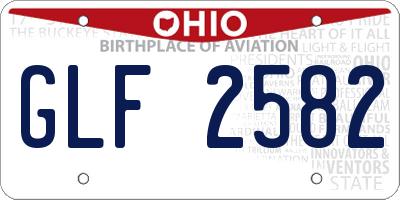 OH license plate GLF2582