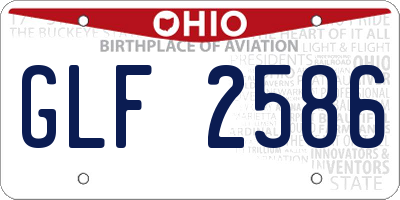 OH license plate GLF2586