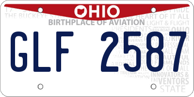 OH license plate GLF2587
