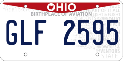 OH license plate GLF2595