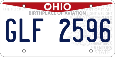 OH license plate GLF2596