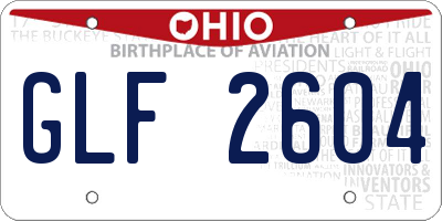 OH license plate GLF2604