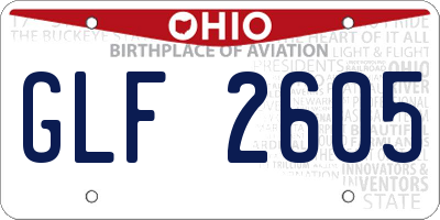 OH license plate GLF2605