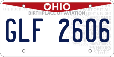OH license plate GLF2606