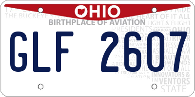 OH license plate GLF2607