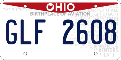 OH license plate GLF2608