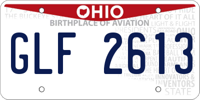 OH license plate GLF2613