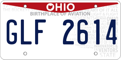 OH license plate GLF2614