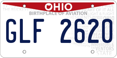 OH license plate GLF2620