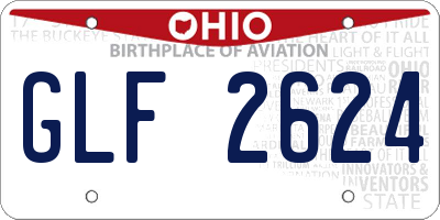 OH license plate GLF2624