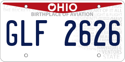 OH license plate GLF2626