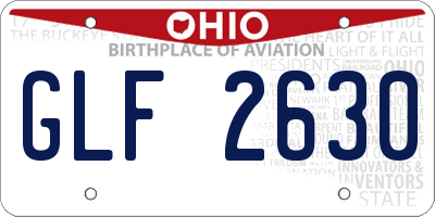 OH license plate GLF2630