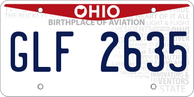 OH license plate GLF2635