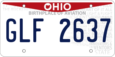 OH license plate GLF2637