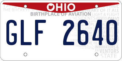 OH license plate GLF2640