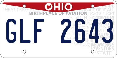 OH license plate GLF2643