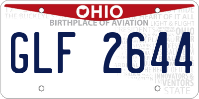 OH license plate GLF2644