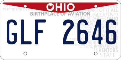 OH license plate GLF2646