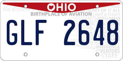 OH license plate GLF2648