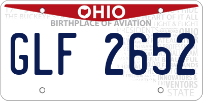 OH license plate GLF2652