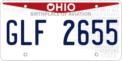 OH license plate GLF2655